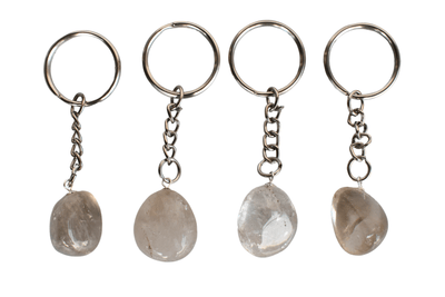 Smokey Quartz Key Chain, Gemstone Keychain Crystal Key Ring (Purification and Grounding)