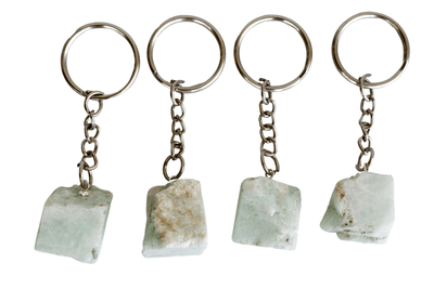 Amazonite Key Chain, Gemstone Keychain Crystal Key Ring (Trust and Breaking Addictions)