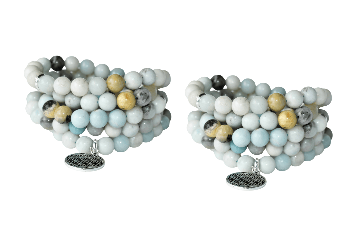 Multi Amazonite Beads Mala Bracelet, 108 Prayer Beads Necklace (Good luck and Fortune)