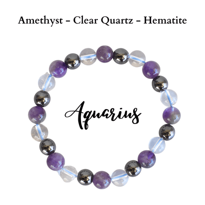 Aquarius Zodiac Crystal Bracelet, Aquarius Gifts