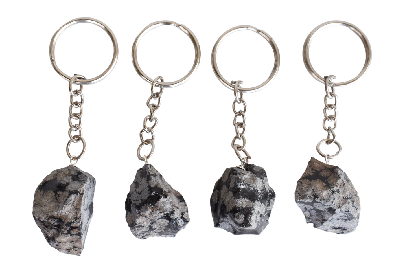 Snowflake Obsidian Key Chain, Gemstone Keychain Crystal Key Ring (Expanded Awareness and Intuition)