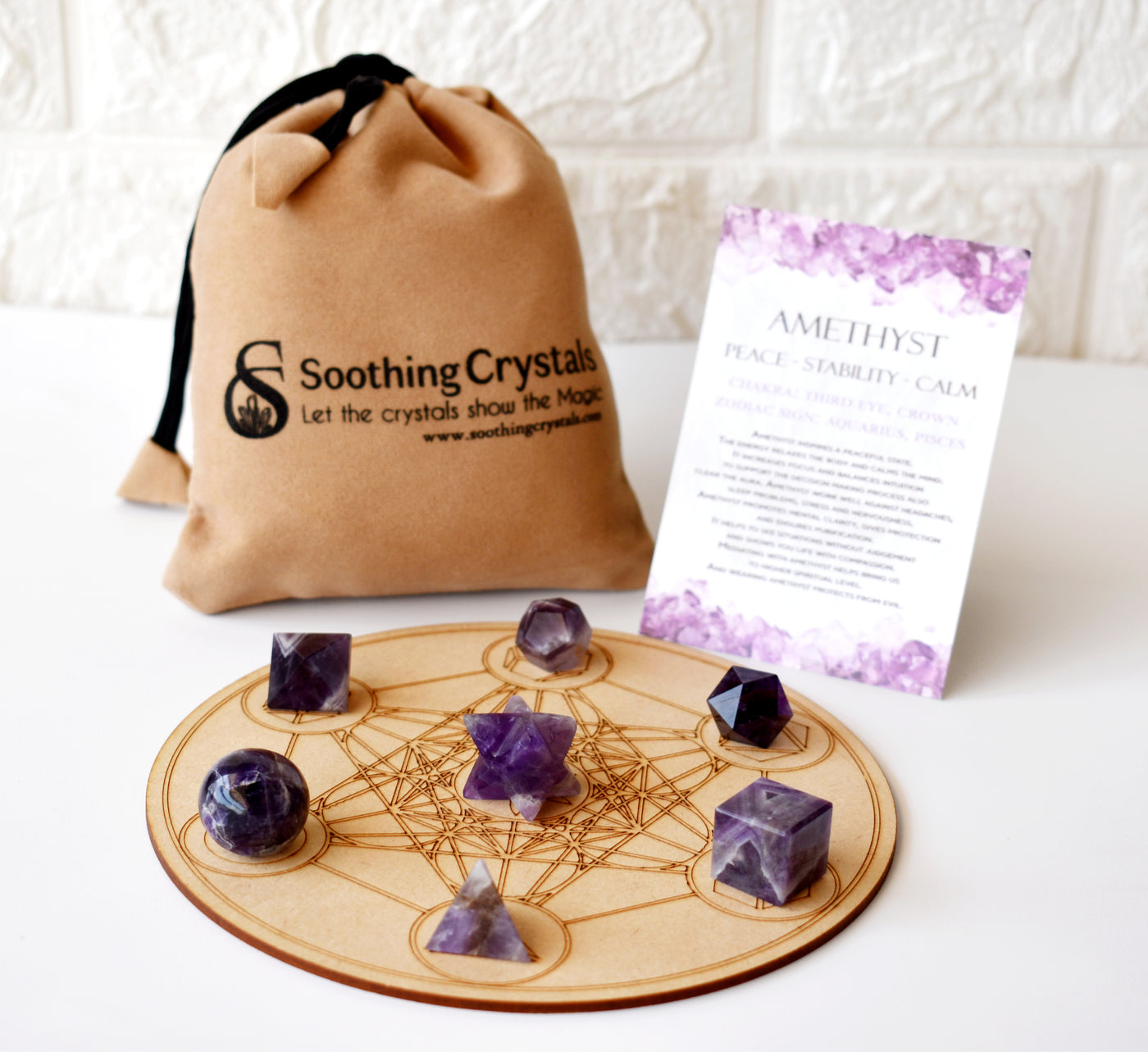 Amethyst Geometry Set (Clairvoyance and Breaking Addictions)-beautiful cut and purple stone