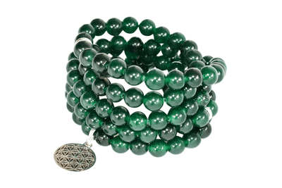 Green Jade Beads Mala Bracelet, 108 Prayer Beads Necklace (self-sufficiency and Friendship)