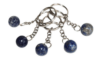Lapis Lazuli Key Chain, Gemstone Keychain Crystal Key Ring (Inner Peace and Wisdom)