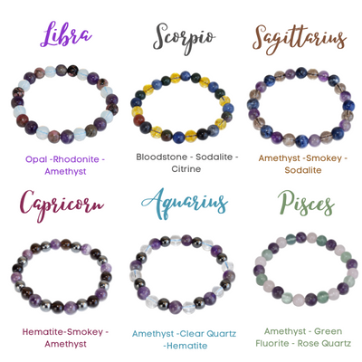 Libra Zodiac Crystal Bracelet, Libra Gifts