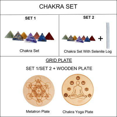 Pyramide de cristal à 7 chakras ~ Pyramide à 7 chakras pour la guérison, la grille de cristal et l'équilibrage des chakras