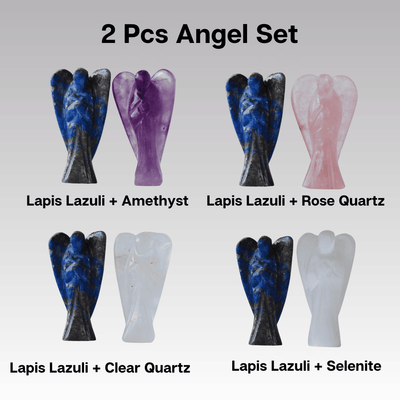 3 '' Lapis Lazuli Angel, Statue d'ange gardien de poche d'ange de paix de pierre gemme