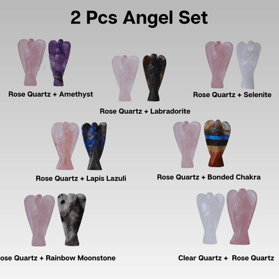 2 '' Rose Quartz Angel, Gemstone Peace Angel Pocket Statue d'ange gardien