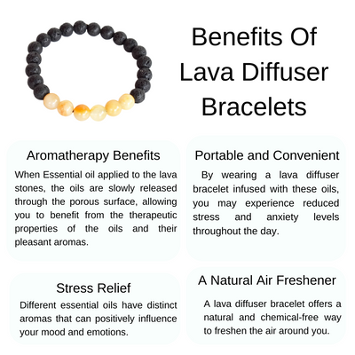 Lava Diffuser Bracelet, Lava with Hematite Beads Diffuser Jewelry, Aromatherapy, Essential Oil Bracelet, Spiritual Gift, Yoga Gift for Her,