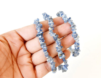 Bracelets de puces de kyanite naturelle, bracelets de puces de pierres précieuses en cristal en vrac ~ Bracelet de puce de chakra de guérison