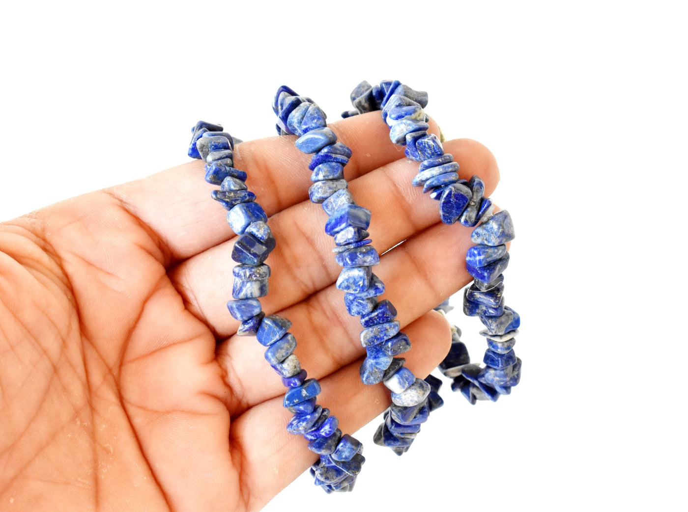 Bracelets à puces en Lapis Lazuli naturel, Bracelets à puces en cristal en vrac ~ Bracelet à puces de guérison