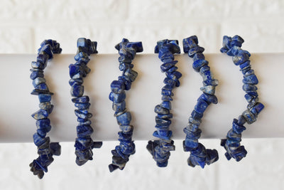 Bracelets à puces en Lapis Lazuli naturel, Bracelets à puces en cristal en vrac ~ Bracelet à puces de guérison
