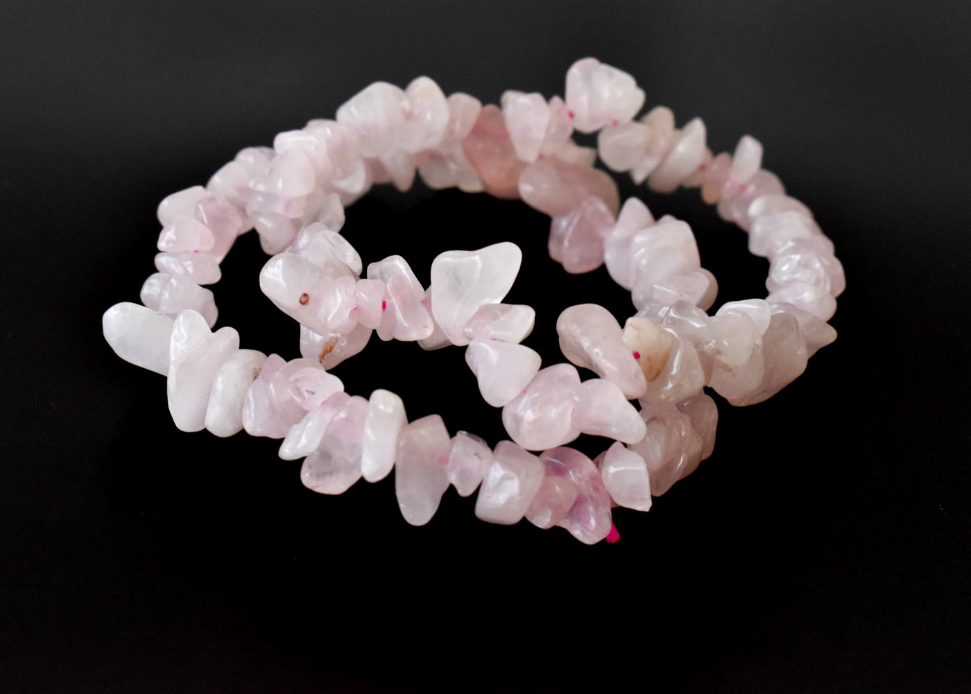 Bracelets à puces en quartz rose naturel, bracelets à puces en cristal en vrac ~ Bracelet à puces de guérison