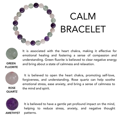 Assisting in Achieving CALM Crystal Bracelet(Tranquility and Mental Clarity)