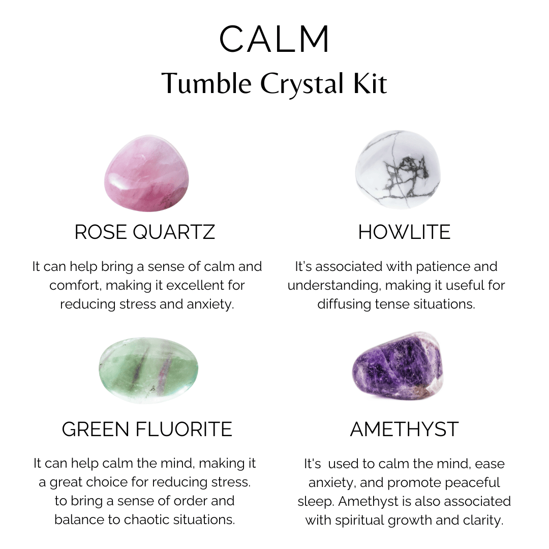 CALM Crystal Kit, Gemstone Tumble Kit, Calm Crystal Gift Set