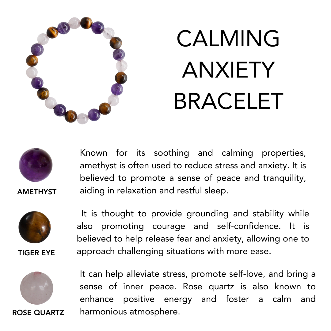 Calming ANXIETY Crystal Bracelet (Calm, Protection, Positivity)