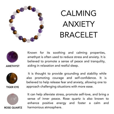 Calming ANXIETY Crystal Bracelet (Calm, Protection, Positivity)