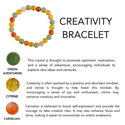Energizes CREATIVITY Crystal Bracelet (Meditation, opportunity, and inspiration)