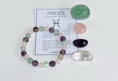 PISCES Zodiac Crystal Kit, Pisces Birthstones Tumbled Stones Set, Pisces Gifts