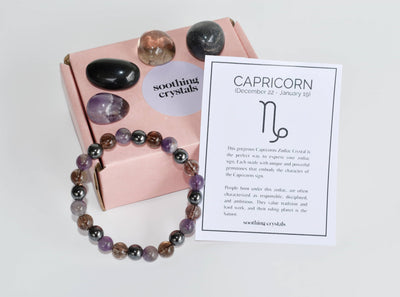 CAPRICORN Zodiac Crystal Kit, Capricorn Birthstones Tumbled Stone Set, Capricorn Gifts