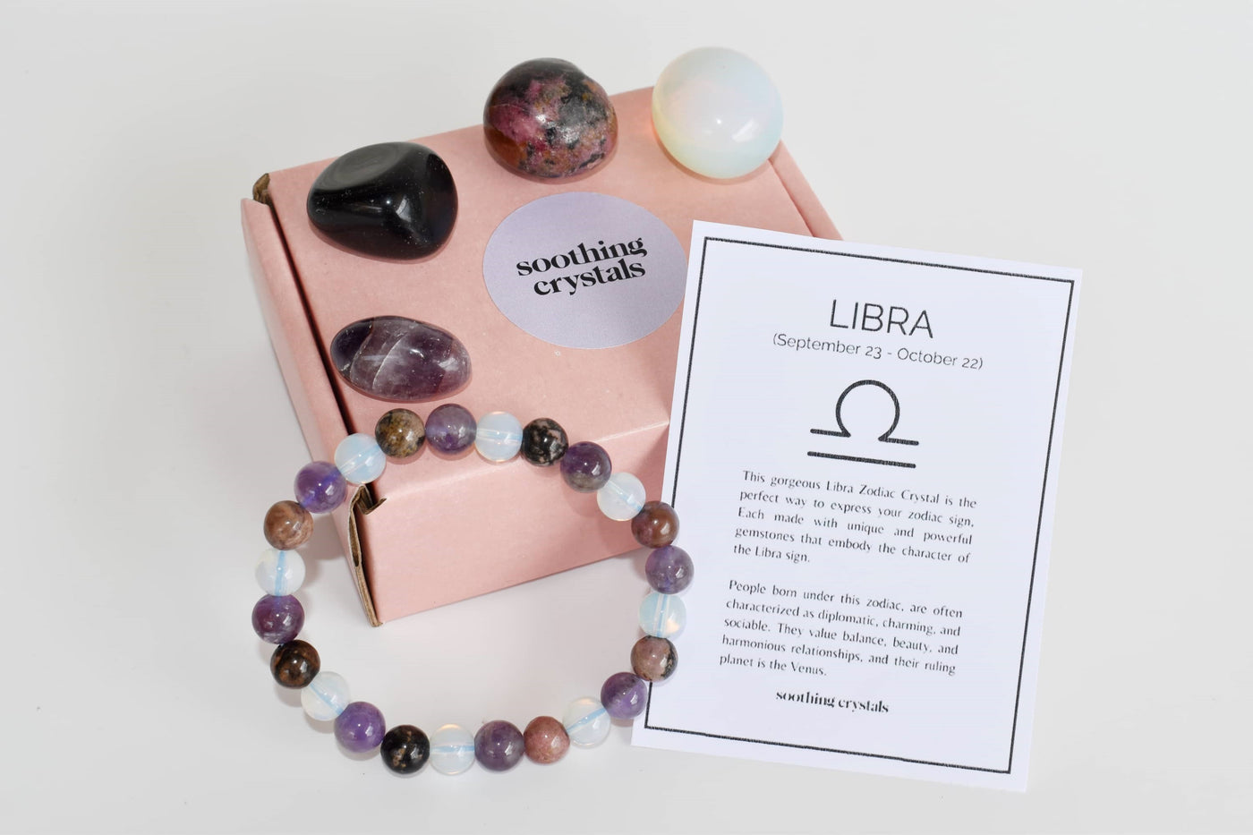 LIBRA Zodiac Crystal Kit, Libra Birthstones Tumbled Stones Set, Libra Gifts