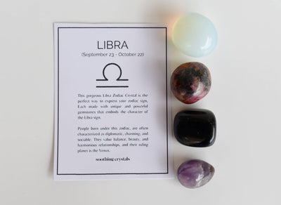 LIBRA Zodiac Crystal Kit, Libra Birthstones Tumbled Stones Set, Libra Gifts