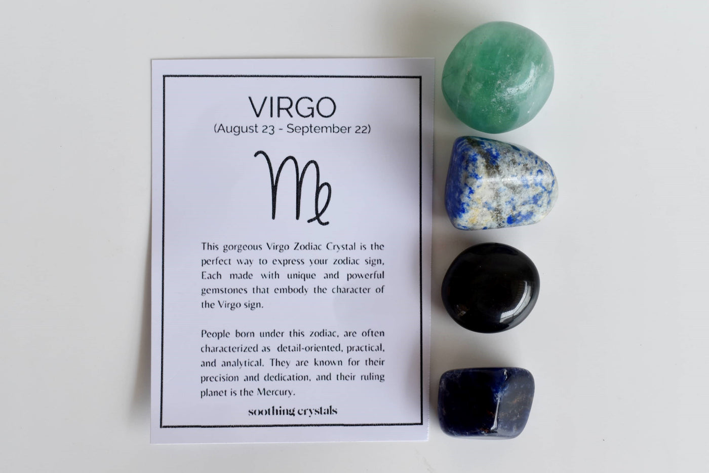 VIRGO Zodiac Crystal Kit, Virgo Birthstones Tumbled Stones Set, Virgo Stones Gifts