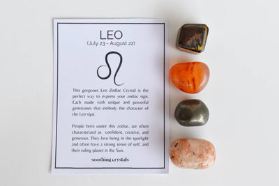 LEO Zodiac Crystal Kit, Leo Birthstones Tumbled Stones Set, Leo Stones Gifts