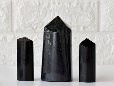 Polished Black Tourmaline Points (Cleansing and Resolution)