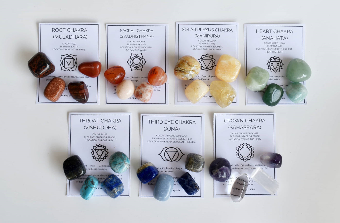 HERAT Chakra Crystals Kit, Chakra's Stones Tumbled Set, Chakra's Gift