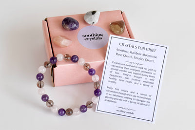 Calming GRIEF Support  Crystal Kit, Gemstone Tumble Kit, Grief Crystal Gift Set