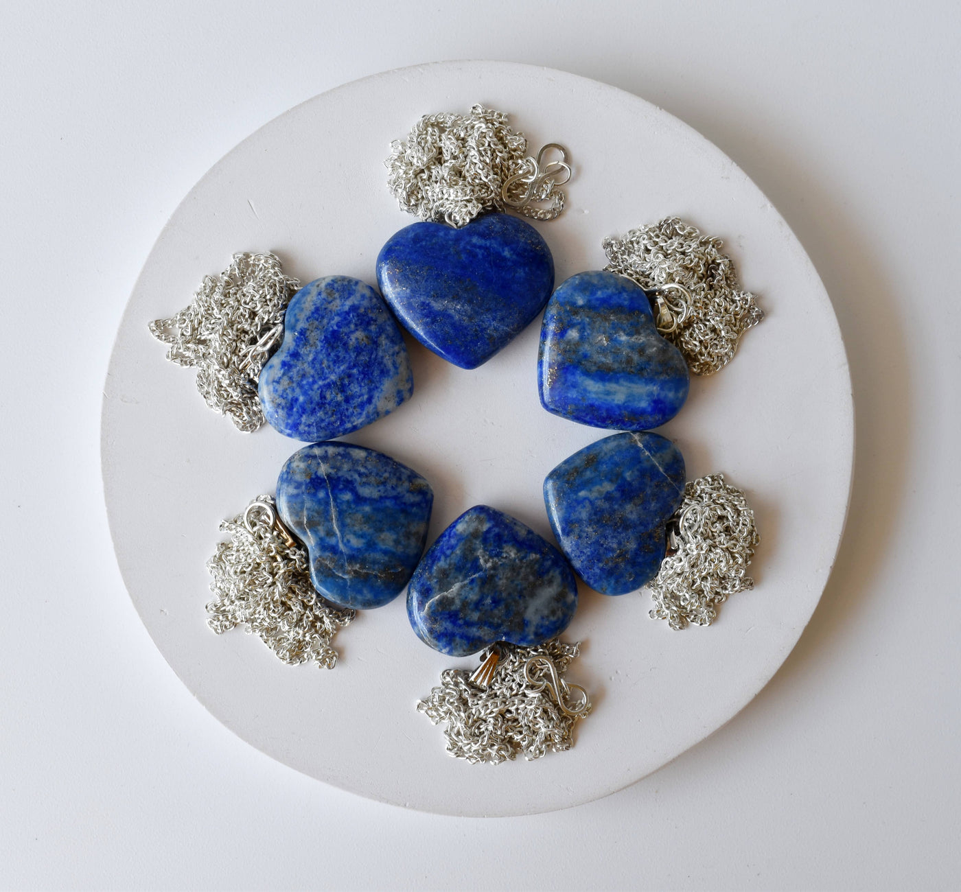 Pendentif coeur en cristal de Lapis Lazuli véritable, breloque en pierres précieuses polies, véritables colliers en forme de coeur,