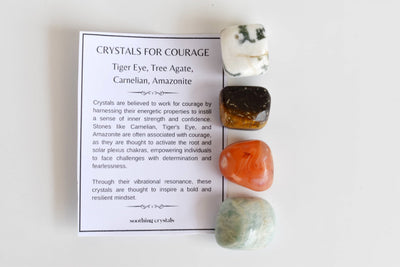 Promote COURAGE Crystal Kit, Gemstone Tumble Kit, Courage Crystal Gift Set