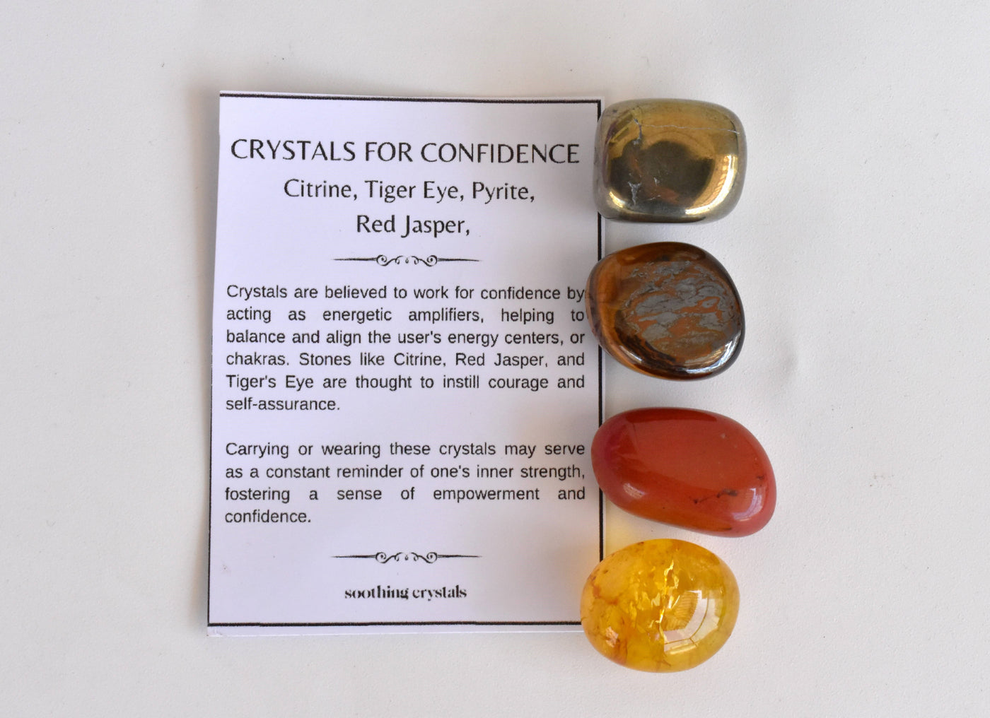 Boost CONFIDENCE Crystal Kit, Gemstone Tumble Kit, Confidence Crystal Gift Set