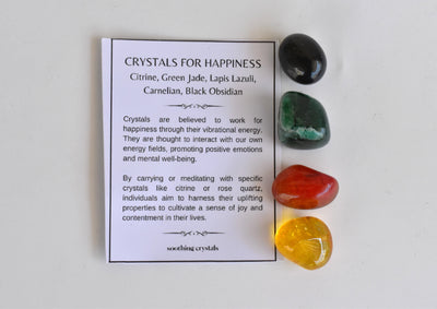 Promoting HAPPINESS Crystal Kit, Gemstone Tumble Kit, Happiness Crystal Gift Set