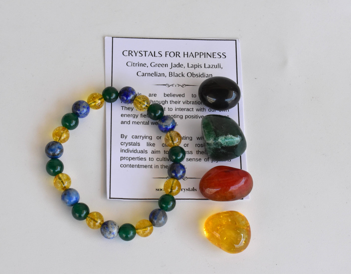 Promoting HAPPINESS Crystal Kit, Gemstone Tumble Kit, Happiness Crystal Gift Set