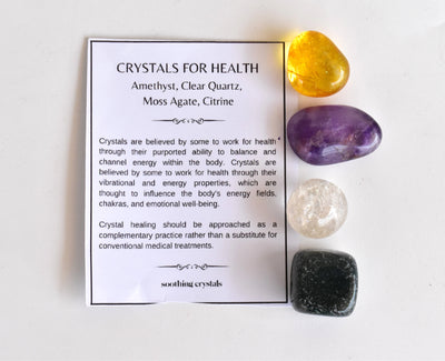 Promotes HEALTH Crystal Kit, Gemstone Tumble Kit, Health Crystal Gift Set