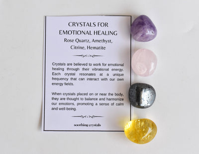 EMOTIONAL HEALING Crystal Kit, Gemstone Tumble Kit, Emotional Healing Crystal Gift Set