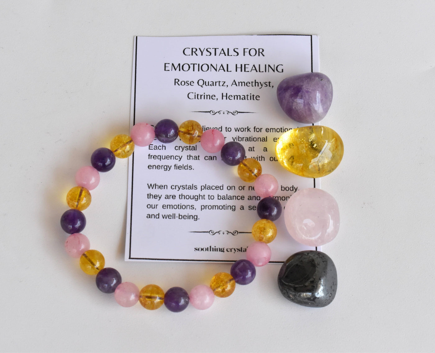 EMOTIONAL HEALING Crystal Kit, Gemstone Tumble Kit, Emotional Healing Crystal Gift Set