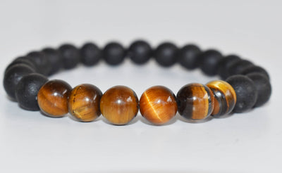 Lava Diffuser Bracelet, Lava with Tiger Eye Beads Diffuser Jewelry, Aromatherapy, Essential Oil Bracelet, Spiritual Gift, Yoga Gift for Her,