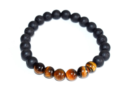 Lava Diffuser Bracelet, Lava with Tiger Eye Beads Diffuser Jewelry, Aromatherapy, Essential Oil Bracelet, Spiritual Gift, Yoga Gift for Her,
