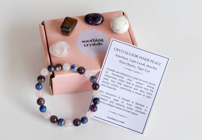 Promoting INNER PEACE Crystal Kit, Gemstone Tumble Kit, Inner Peace Crystal Gift Set