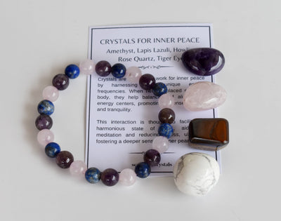 Promoting INNER PEACE Crystal Kit, Gemstone Tumble Kit, Inner Peace Crystal Gift Set