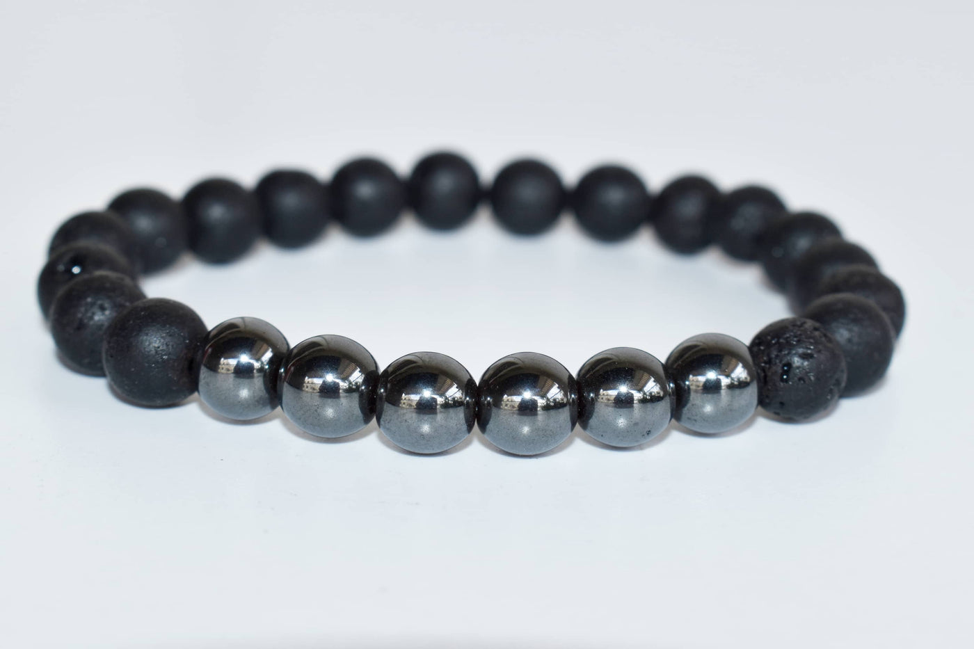 Lava Diffuser Bracelet, Lava with Hematite Beads Diffuser Jewelry, Aromatherapy, Essential Oil Bracelet, Spiritual Gift, Yoga Gift for Her,