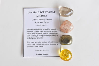 Developing POSITIVE MINDSET Crystal Kit, Gemstone Tumble Kit, Positive Mindset Crystal Gift Set