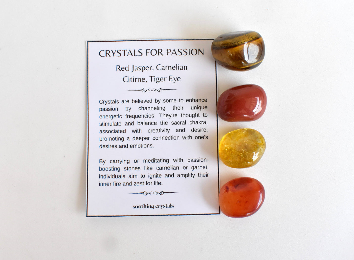 Enhances PASSION Crystal Kit, Gemstone Tumble Kit, Passion Crystal Gift Set
