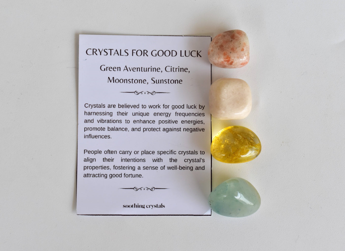 Bringing GOOD LUCK Crystal Kit, Gemstone Tumble Kit, Good Luck Crystal Gift Set