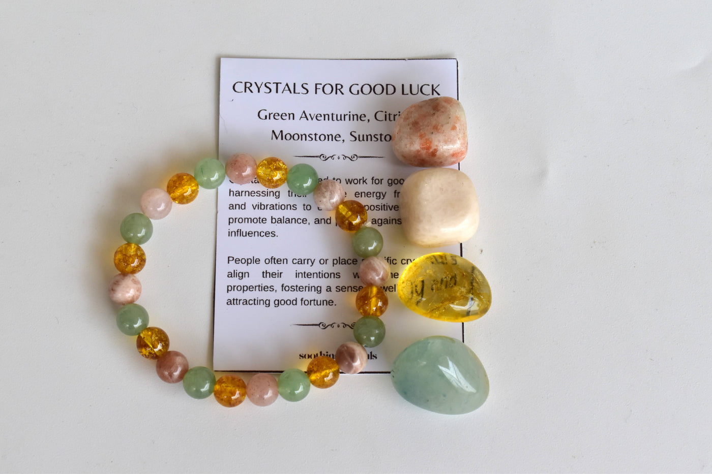 Bringing GOOD LUCK Crystal Kit, Gemstone Tumble Kit, Good Luck Crystal Gift Set