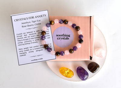 Calming ANXIETY Crystal Kit, Gemstone Tumble Kit, Anxiety Crystal Gift Set