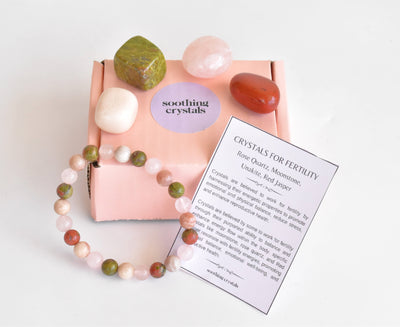 Balancing FERTILITY Crystal Kit, Gemstone Tumble Kit, Fertility Crystal Gift Set